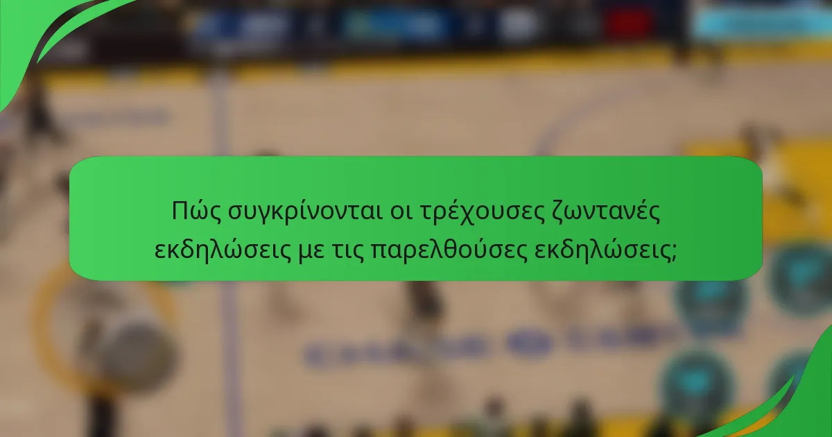 Πώς συγκρίνονται οι τρέχουσες ζωντανές εκδηλώσεις με τις παρελθούσες εκδηλώσεις;