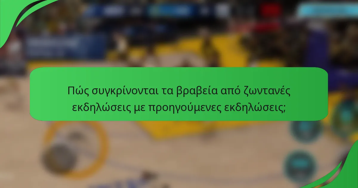 Πώς συγκρίνονται τα βραβεία από ζωντανές εκδηλώσεις με προηγούμενες εκδηλώσεις;